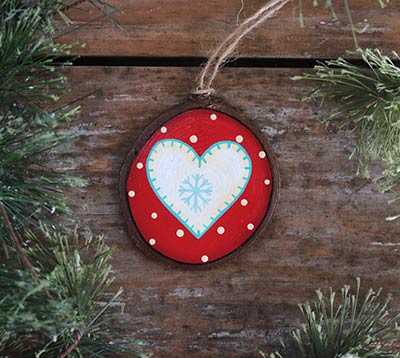 Nordic Heart Ornament Hand-painted Wood Slice Ornament, by Our Backyard  Studio in Mill Creek, WA - The Weed Patch