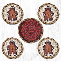 Gingerbread Man Braided Coaster Set