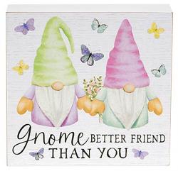 Gnome Better Friend Than You Box Sign