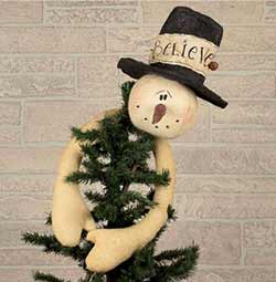 Hugging Snowman Tree Topper with Top Hat