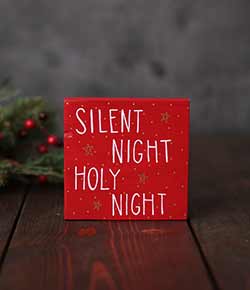 Silent Night Holy Night Shelf Sitter Sign