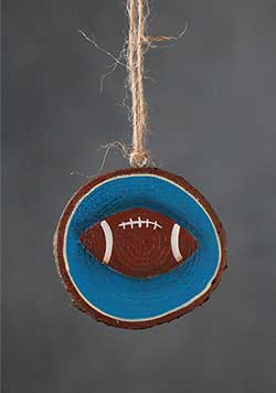 Football Wood Slice Ornament (Personalized)