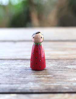Strawberry Girl Peg Doll