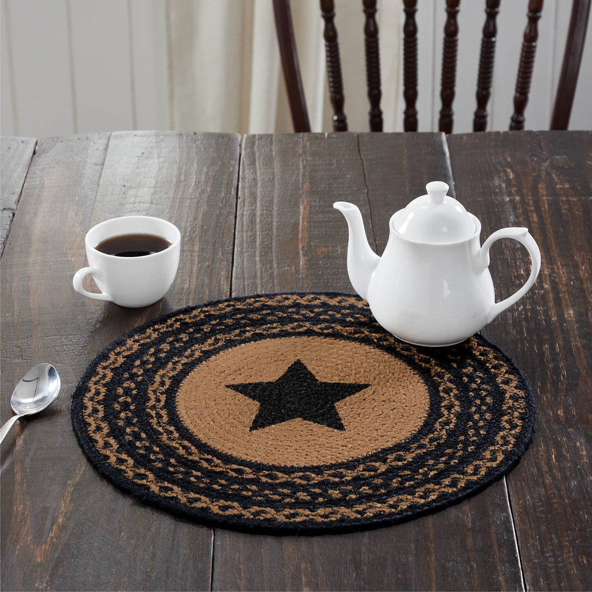Black Star Braided Round Placemat The Weed Patch