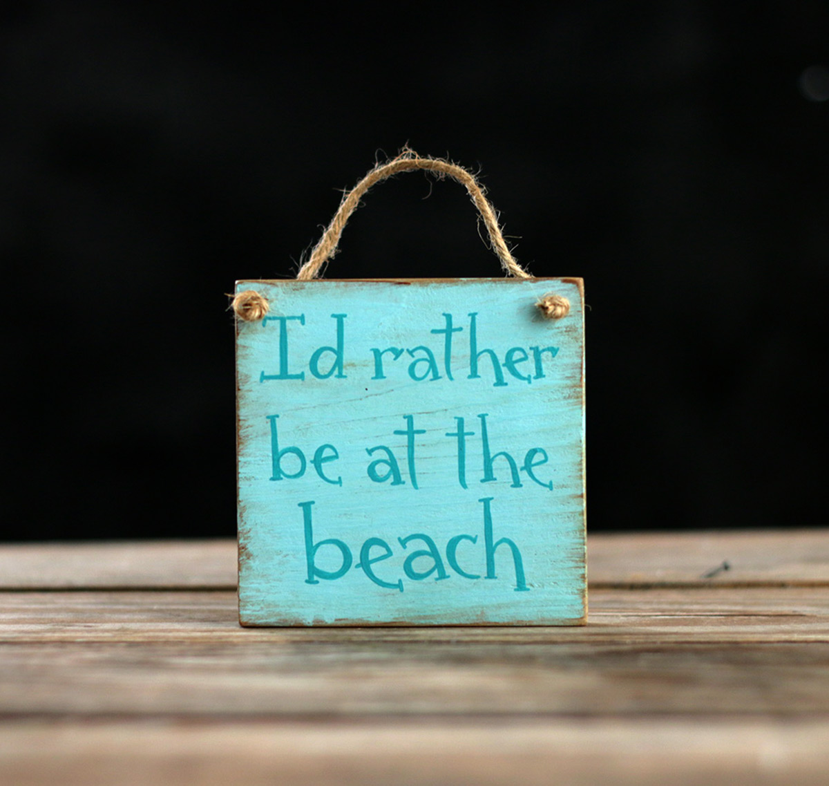 I'd Rather Be At The Beach Hand Lettered Wood Sign - The Weed Patch
