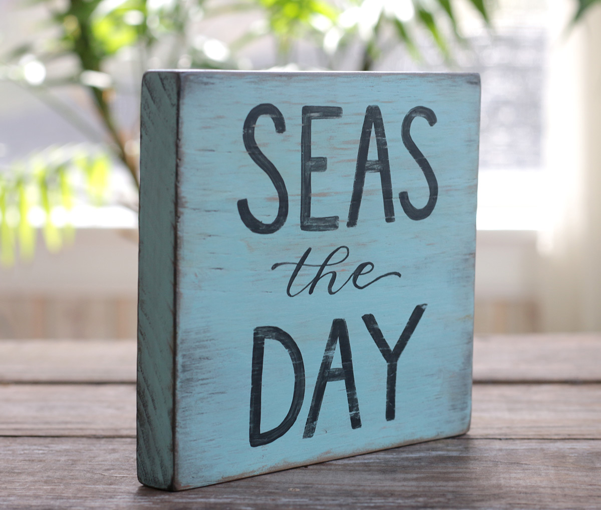 Seas the Day Reclaimed Wood Sign, by Our Backyard Studio in Mill Creek ...