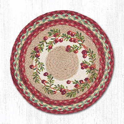 Cranberries Braided Placemat - Round - The Weed Patch
