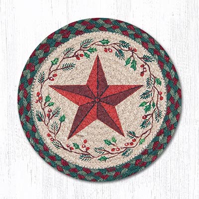 Holiday Barn Star Braided Tablemat - Round (10 inch) - The Weed Patch