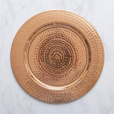Hammered Copper Charger Plate - The Weed Patch