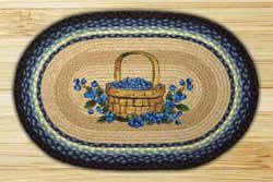 Blueberry Basket Oval Patch Braided Rug
