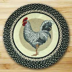 Rooster Braided Jute Rug - Round