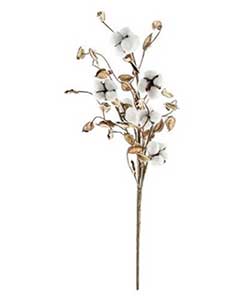 Cotton Ball 24 inch Branch with Shells