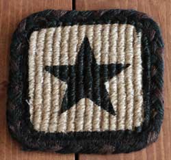 Black Star Wicker Weave Jute Coaster