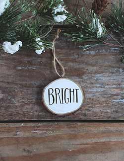 Bright Wood Slice Ornament